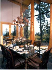 Eagle's View Log Home - Dining Room Glass Forest